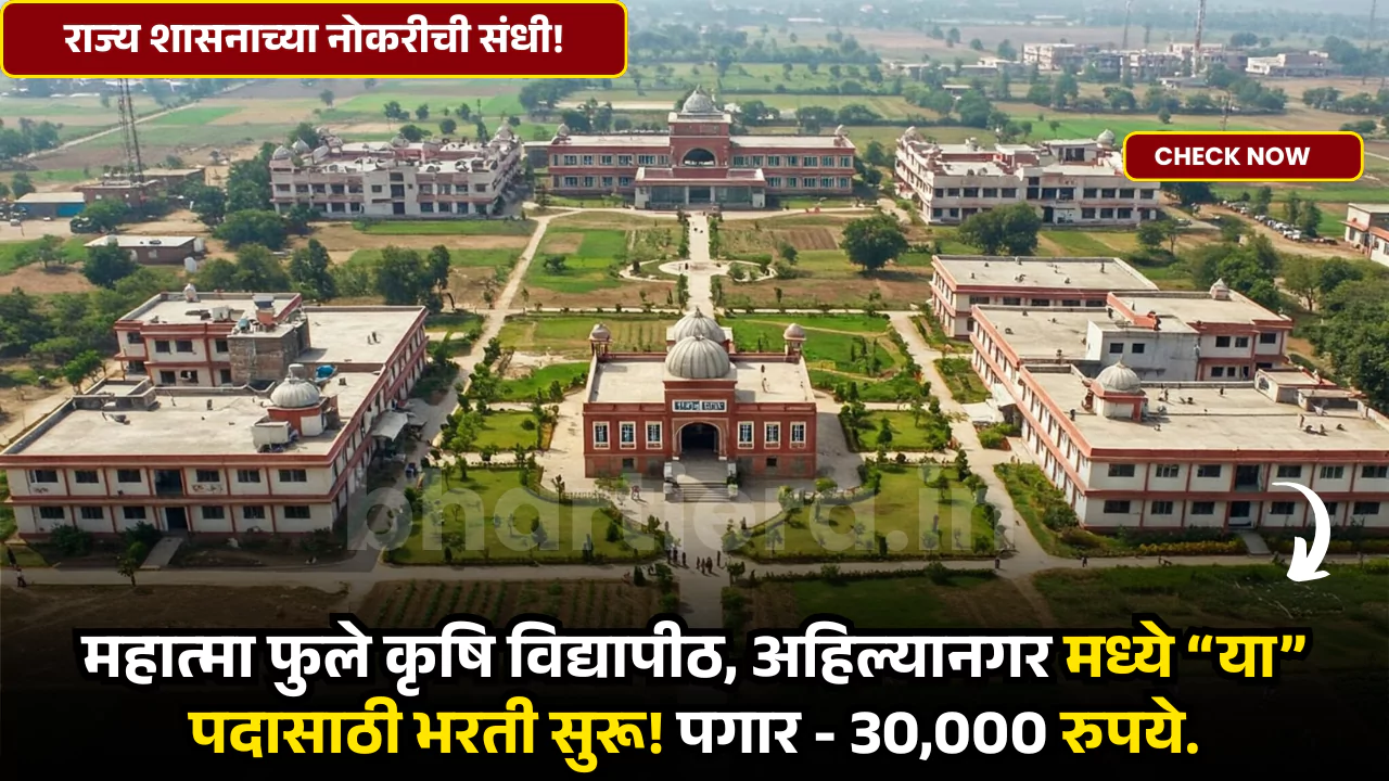 MPKV Ahilyanagar Bharti 2025