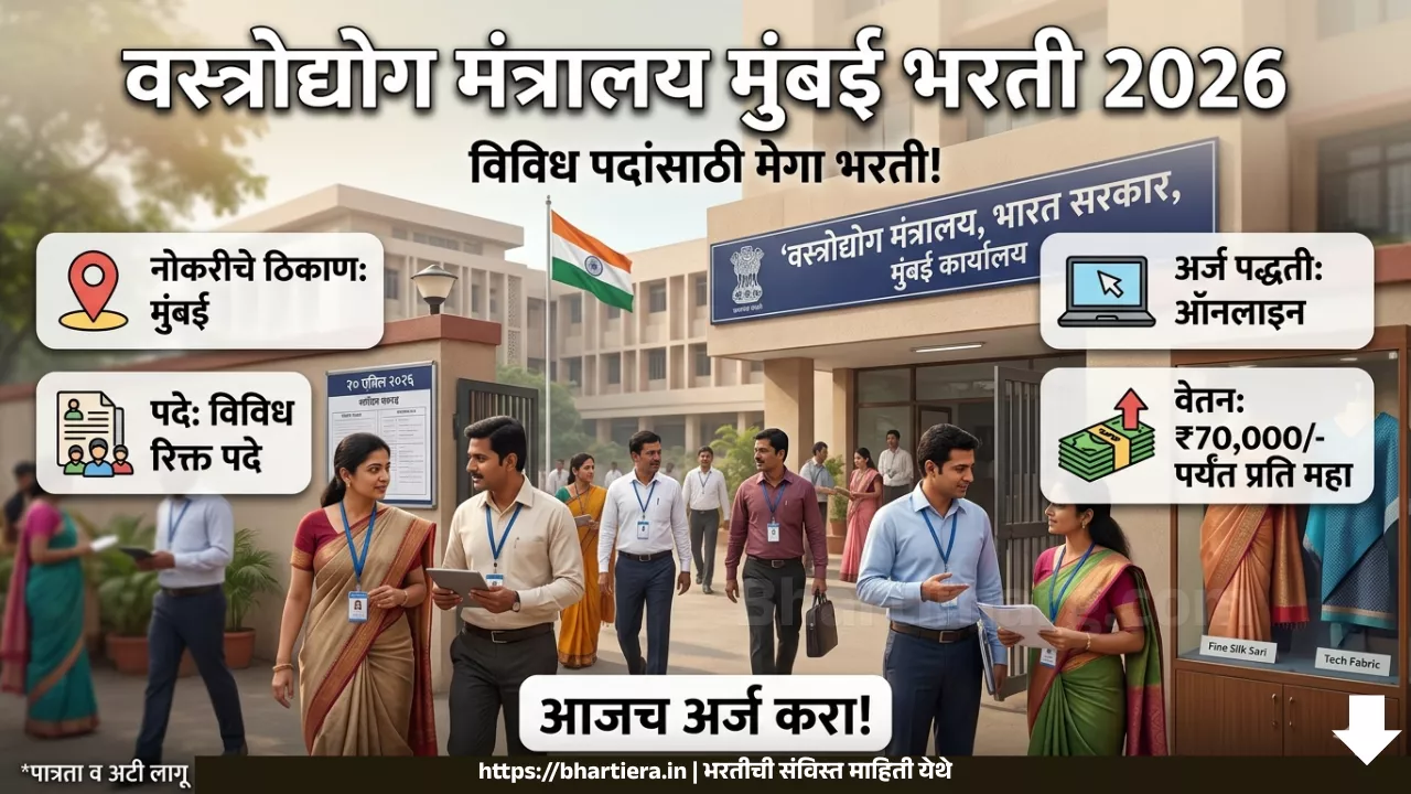 Ministry of Textile Mumbai Bharti 2026