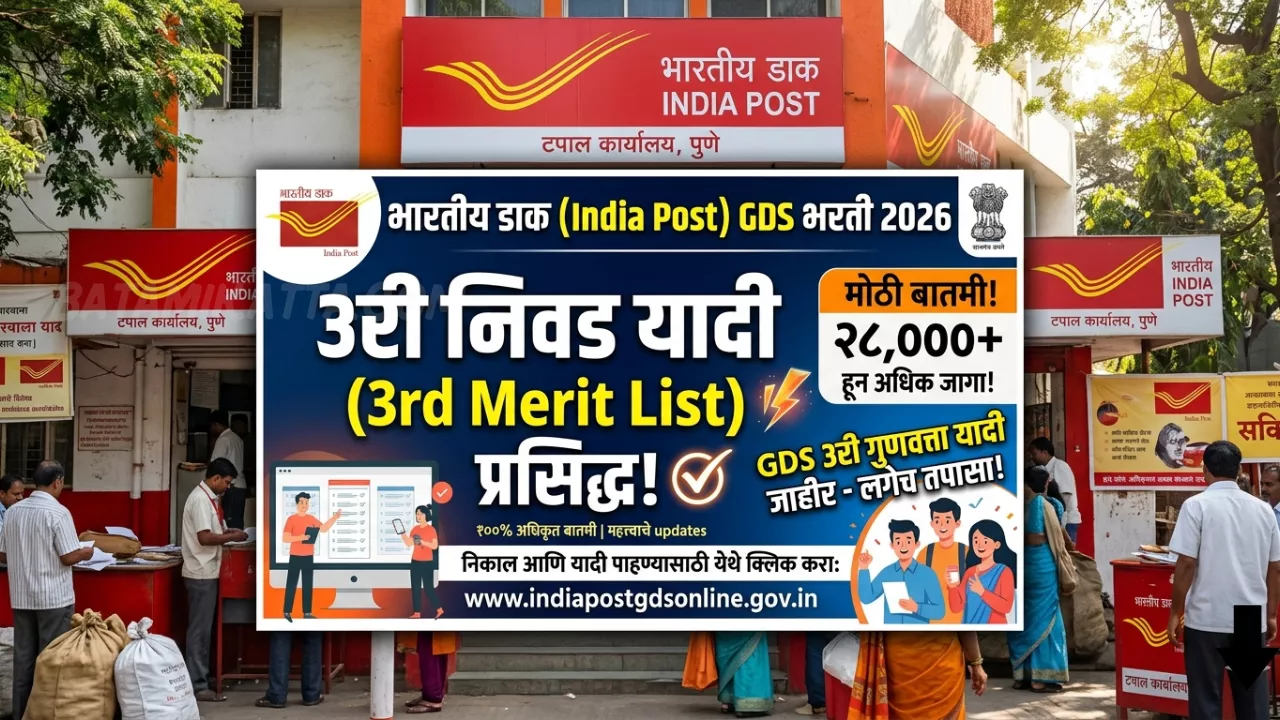 India Post GDS 3rd Merit List 2026