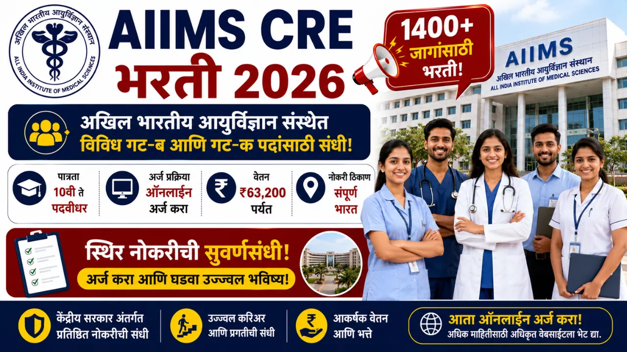 AIIMS CRE Bharti 2026