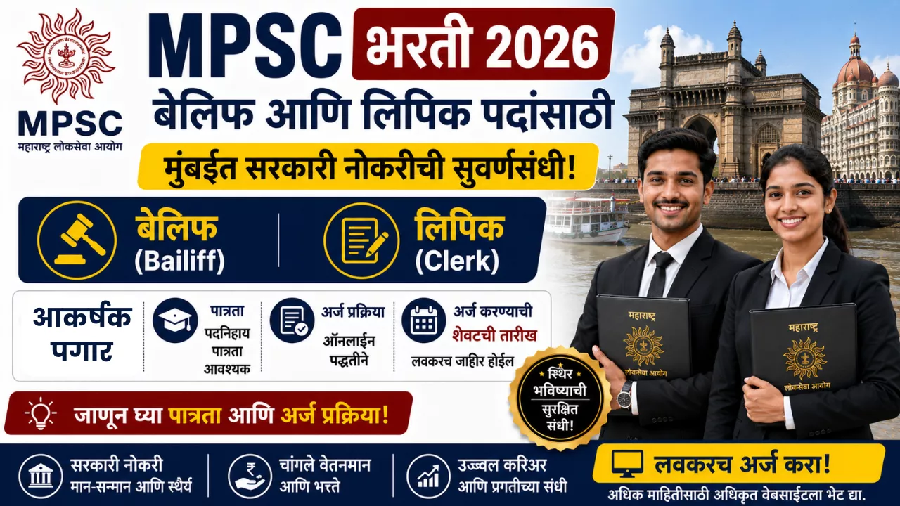 MPSC Bailiff and Clerk Post Bharti 2026