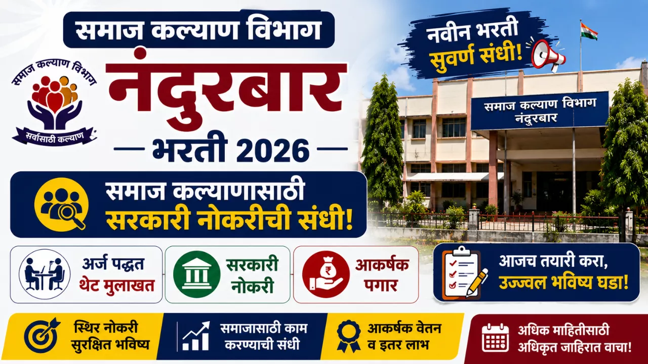 Samaj Kalyan Vibhag Nandurbar Bharti 2026